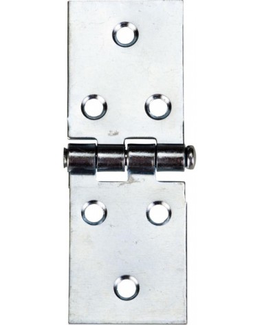 Cerniera piana con fori per legno - lunga art. 122 - in acciaio zincato - spina fissa MM.80 cod.92256