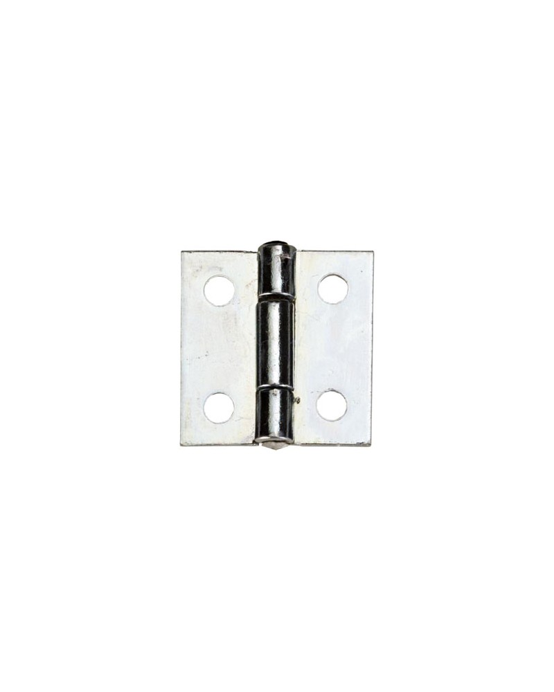 Cerniera quadra piana MM20 con fori per legno -  art. 121 - in acciaio zincato - spina fissa.