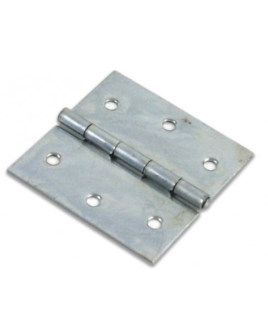 Cerniera quadra piana MM70 con fori per legno -  art. 121 - in acciaio zincato - spina fissa perno ottone
