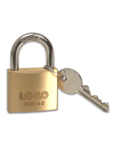 Cisa 21010-20-0 MM20 Lucchetto LOGO ad arco normale, corpo in ottone, fornito con 2 chiavi.