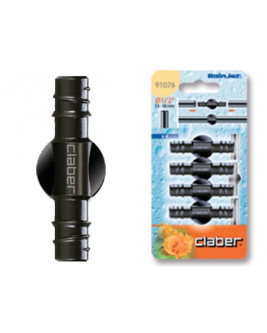 Claber 91076 Raccordo di prolunga. Permette di raccordare due spezzoni di tubo collettore da 1/2 (13-16 mm). Blister da 4 pz.