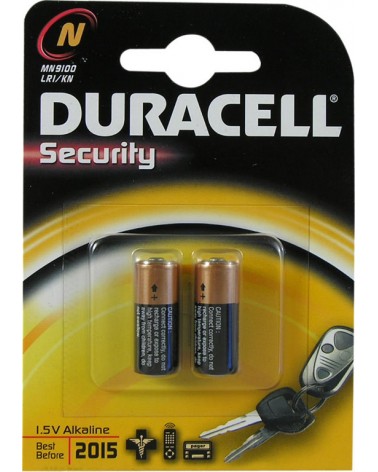 Confezione 2 pile alkaline DURACELL security N 1,5V - lunga durata - utilizzate per molteplici apparecchi, in particolare teleco