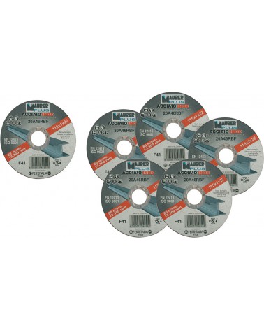 Confezione dischi da taglio resinoide rinforzato 230X1,9 a centro piano MAURER PLUS per acciaio inox - pz. 5 + 1 in omaggio