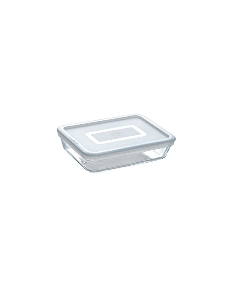 Cook & Freeze contenitore rettangolare in vetro extra resistente con coperchio in plastica 25x19xH8cm. 2,6LT PER FORNO (220°C) E