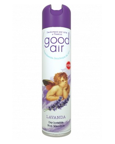 Deodorante spray Good Air 400ML AL PROFUMO DI LAVANDA, per ambiente e tessuti, per un atmosfera dolce ma frizzante.