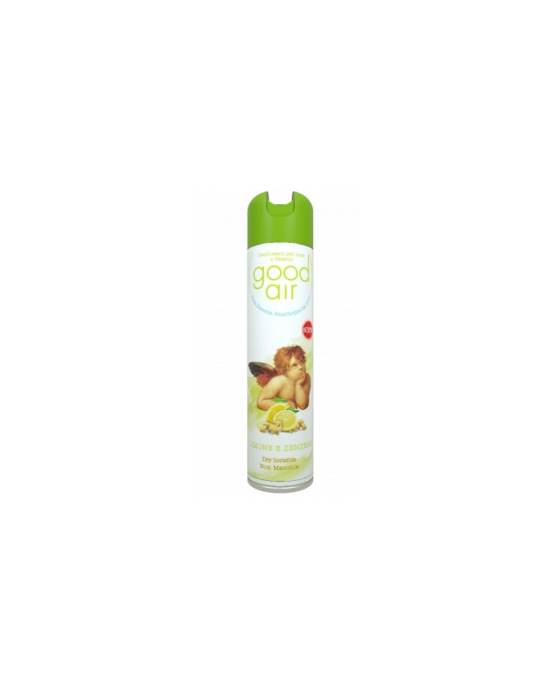 Deodorante spray Good Air 400ML AL PROFUMO DI LIMONE E ZENZERO, per ambiente e tessuti, per un atmosfera dolce ma frizzante.