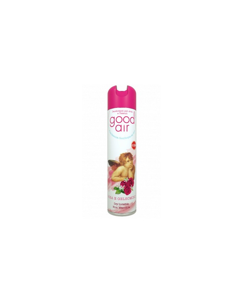 Deodorante spray Good Air 400ML AL PROFUMO ROSA E GELSOMIO, per ambiente e tessuti, per un atmosfera dolce ma frizzante.