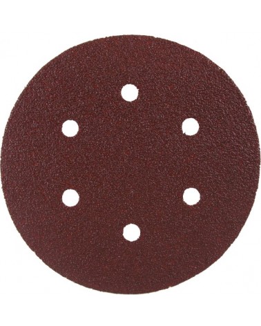 Disco abrasivo velcrato GRANA 100 al corindone diam. mm.150 con 6 fori - ideale per legno, metalli e strati di vernice - adatto 