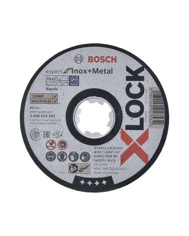 DISCO DA TAGLIO PER INOX X-LOCK MM.115X1,0 BOSCH-B ART. 2 608 619 261