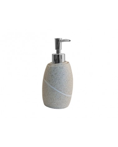 Dispenser per sapone in poliresina pietra naturale e plastica cromata. ART. 920019 LABOR
