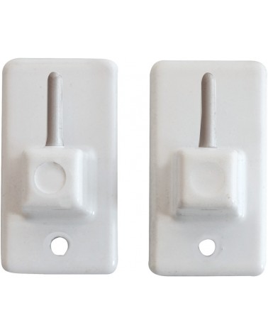 Gancio adesivo MAURER per bris-bris - 28x16 mm - in plastica - colore bianco.