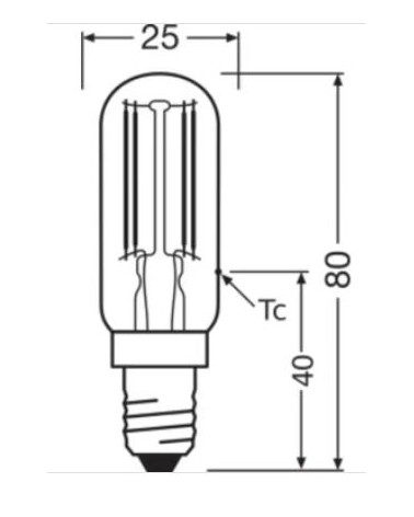 Lampade LED speciali per frigoriferi. 4W/827 230V  E14 LEDVANCE LEDPT2640