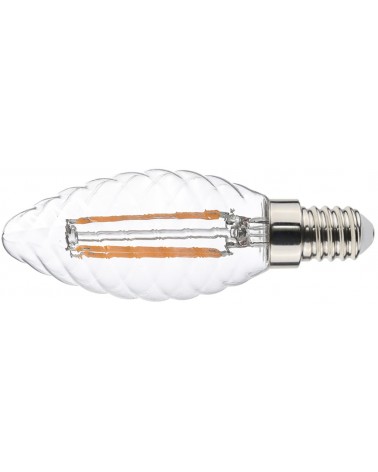 Lampadina a LED 4,5W con filamento MAURER tortiglione trasparente - attacco E14 - 2700° K (luce calda)
