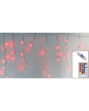 Luci natalizie a tenda MAURER 160 LED colore RGB sincrono, con telecomando e presa USB - per uso interno (IP20) - L 5m x 70cm H 