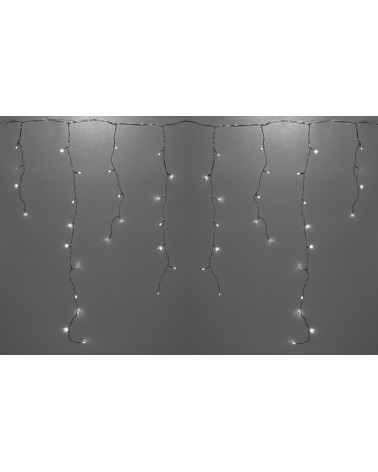 Luci natalizie a tenda MAURER per esterno - 24V - IP44 - 182 LED con controller nel trasformatore - cavo trasparente - lunghezza