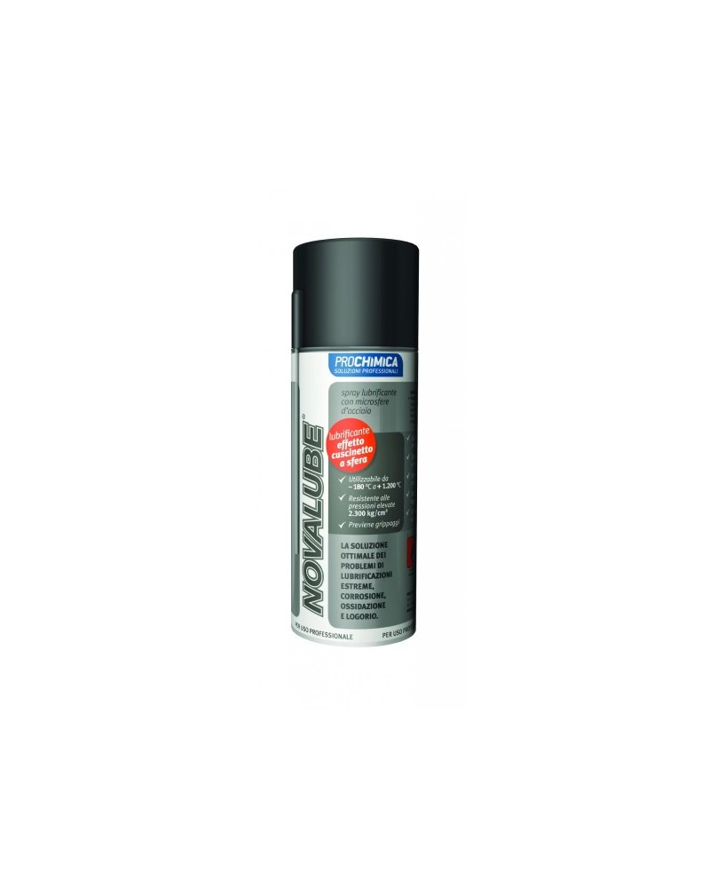NOVALUBE Spray Lubrificante con microsfere d\'acciaio 400ML.Ottimo per lubrificazioni estreme, Antiossidante e anticorrosivo, Ut