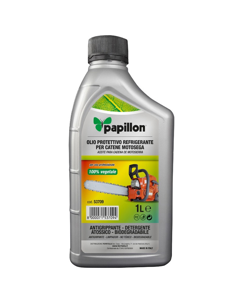 Olio lubrificante 1LT PAPILLON a base vegetale biodegradabile - per catene di motoseghe ed elettroseghe