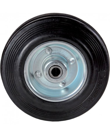 Ruota in gomma nera 100mm MAURER - dischi in lamiera con cuscinetto a rulli - boccola di riduzione - solo ruota