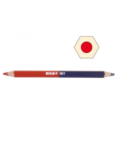Sola matita CM17 bicolore rossa-blu con mina in grafite con aggiunta di cera. Perfetta per identificare tramite i due colori mis