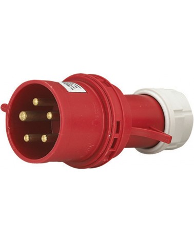 Spina diritta industriale MAURER PLUS - 3P+N+T 16A 6H IP44 - 400V - colore rosso