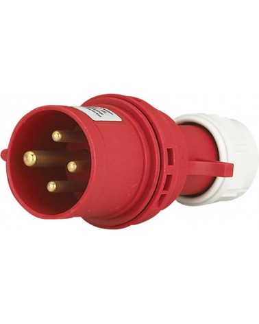 Spina diritta industriale MAURER PLUS - 3P+T 16A 6H IP44 - 400V - colore rosso