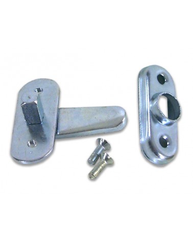 Tavellino TIPO NOTU per sportelli con chiave a richiesta. In ferro zincato. Levetta da mm. 46, spessore mm. 22, altezza mm. 48.
