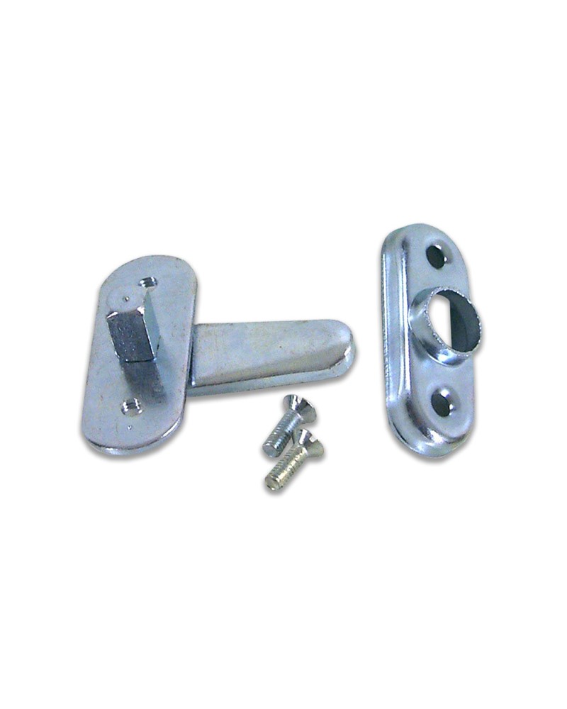Tavellino TIPO NOTU per sportelli con chiave a richiesta. In ferro zincato. Levetta da mm. 46, spessore mm. 22, altezza mm. 48.