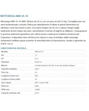 MOTOSEGA AMX 45.16        