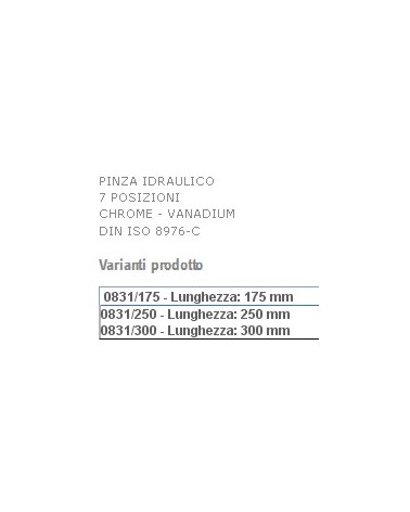 PINZA IDRAUL 18 cm CRO/VAN