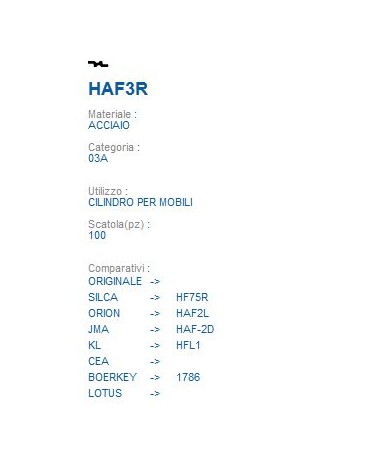 CHIAVE HAF3R | HF75R      