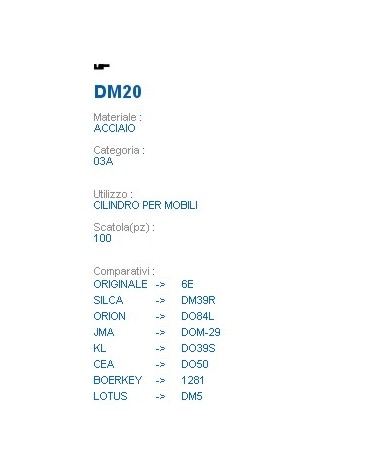 CHIAVE DM20 | DM39R       
