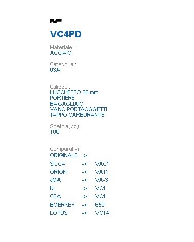 CHIAVE VC4PD | VAC1       