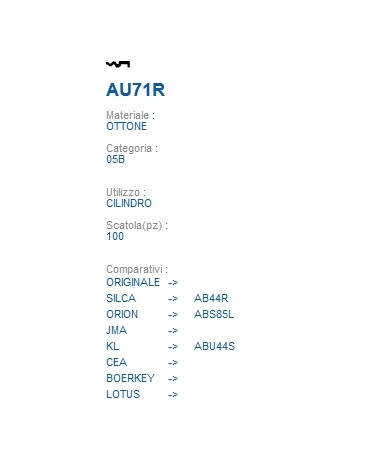 CHIAVE AU71R | AB44R      