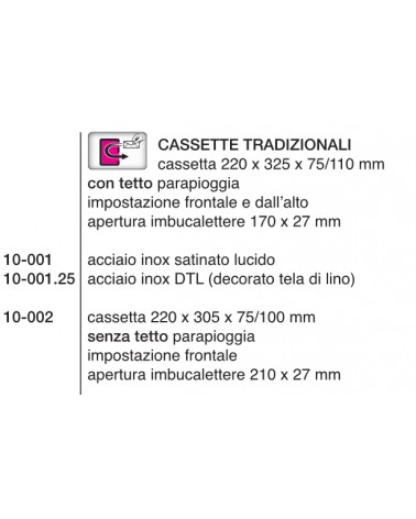 CASSETTA POST C/TETTO INOX