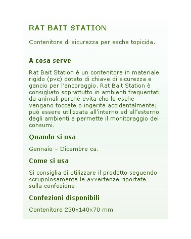 ZAPI RAT BAIT STATION     