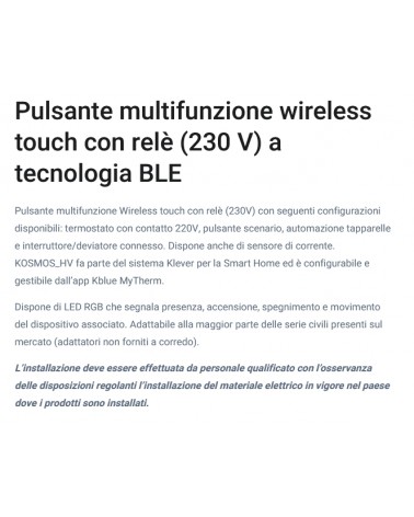 PULSANTE TOUCH C/REL? 230V