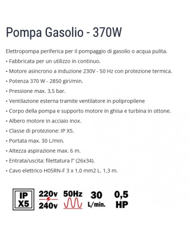 POMPA x GASOLIO PRPC115   