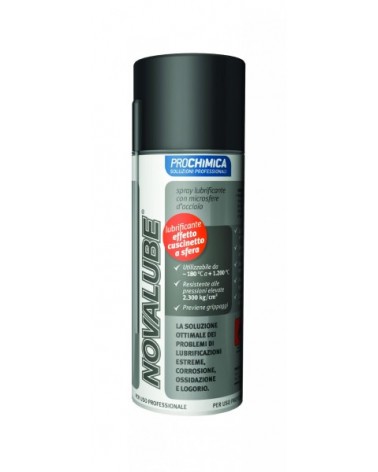 NOVALUBE Spray Lubrificante con microsfere d'acciaio 400ML.Ottimo per lubrificazioni estreme, Antiossidante e anticorrosivo, Uti