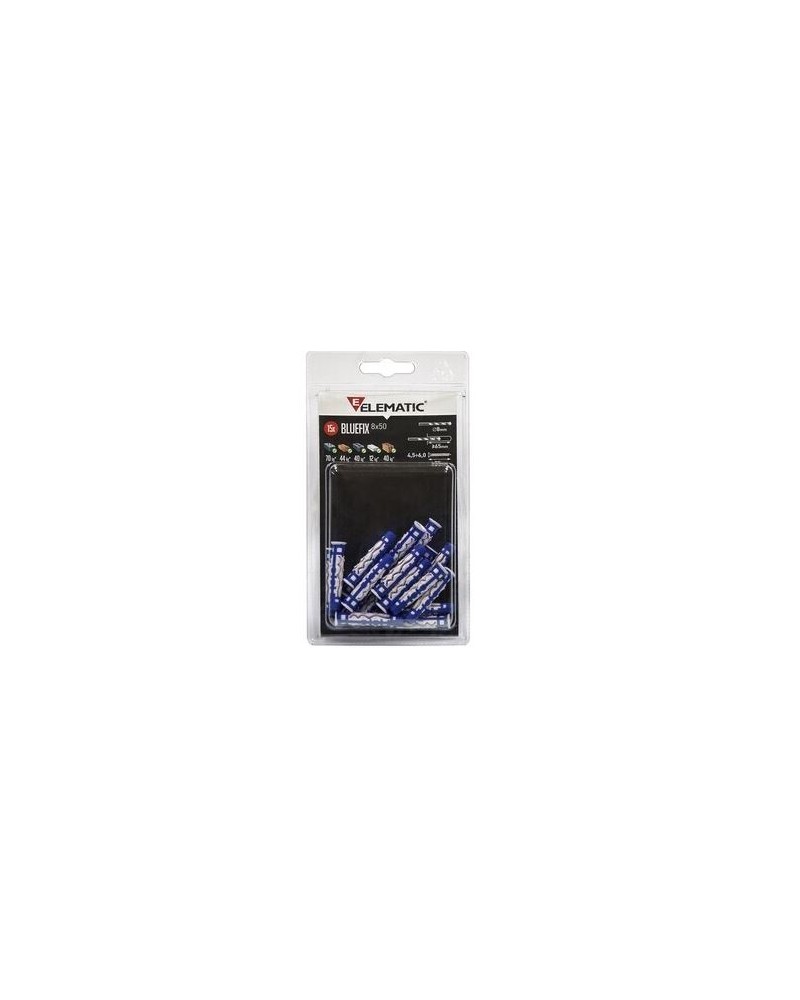 TASSELLO BLUEFIX 8X50 VITE 10+10 PZ ELEMATIC BLISTER