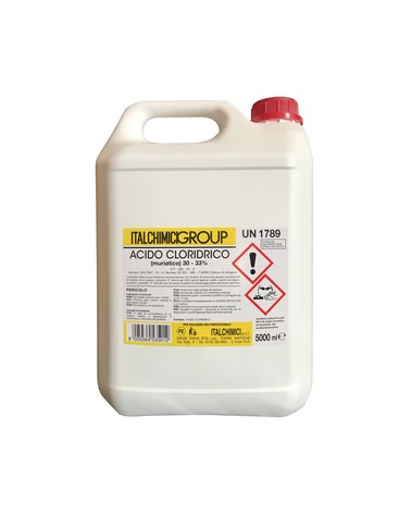 ACIDO CLORIDICO MURIATICO PURO AL 33%  LT5