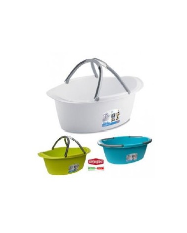 BAGNO OVALE STELLA IN PLASTICA CON MANICI  25LT CM60X40X25H COLORI ASSORTITI. ART. PRO150