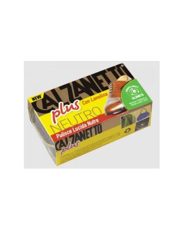 CALZANETTO SCARPE PLUS NEUTRO con Lanolina.  Trattamento ravvivante del colore, idratante e lucidante pelle.