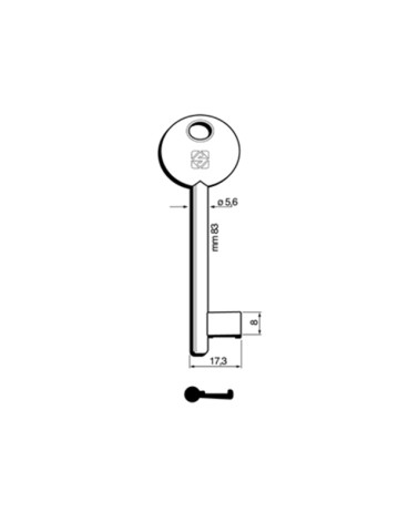 CHIAVE PATENT 6P3D OTTONE NICHELATO