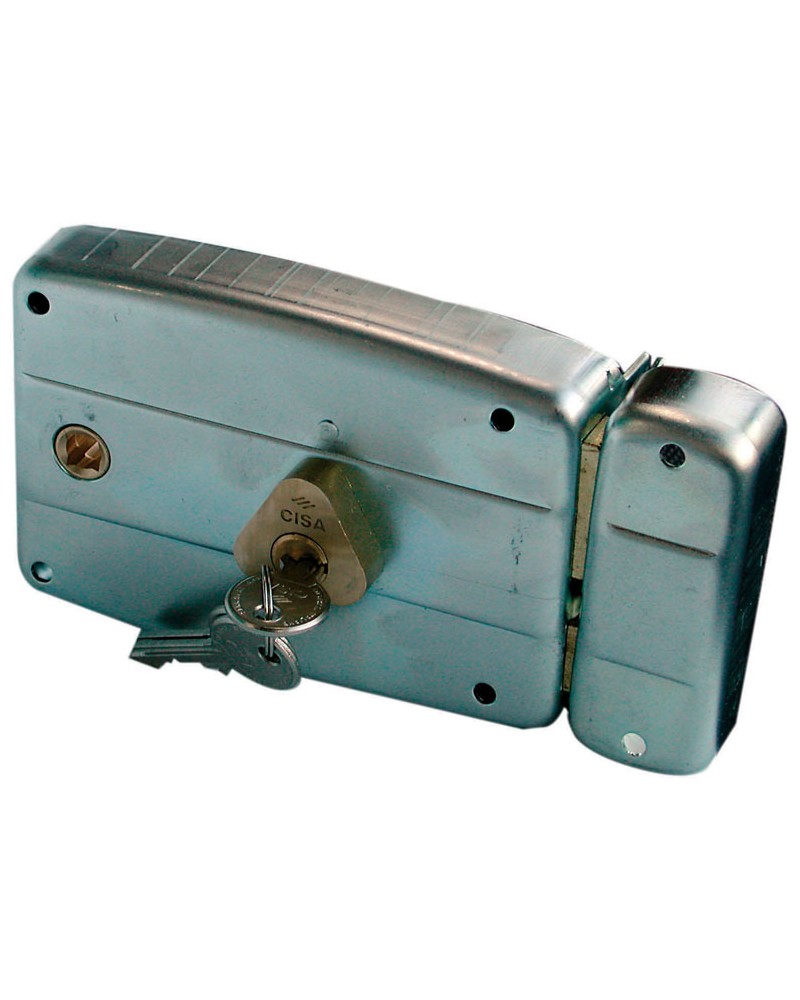 Cisa 50471-60-2 Serratura da applicare a cilindro (02106) da cancello. Con aletta di fissaggio.