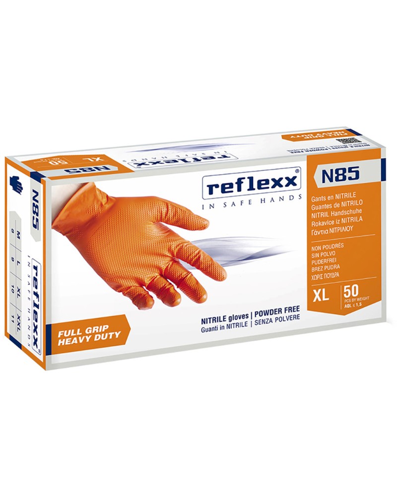 CONFEZIONE 50 GUANTI NITRILE 3D FULL GRIP TAGLIA M REFLEXX