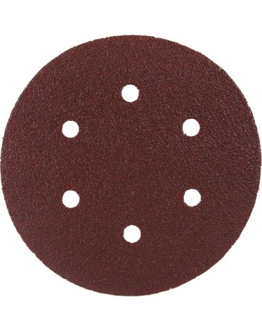 Disco abrasivo velcrato GRANA 60 al corindone diam. mm.150 con 6 fori - ideale per legno, metalli e strati di vernice - adatto p