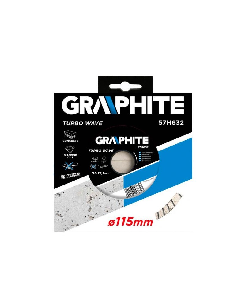 DISCO DIAMANTATO 115 X 22,2 MM, TURBO WAVE graphite ART. 57H632