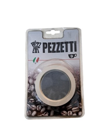 FILTRI MOKA 9 TAZZE PEZZETTI 2 GUARNIZIONI + 1 FILTRO