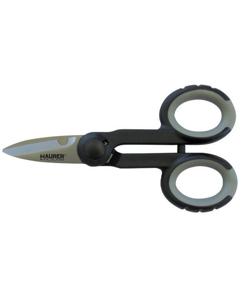 Forbici per elettricista 140mm - lame diritte in acciaio trattato al titanio MAURER PLUS