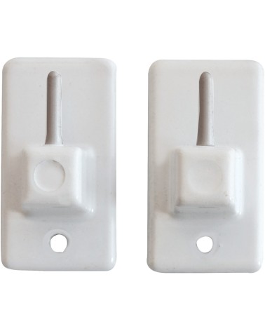 Gancio adesivo MAURER per bris-bris - 28x16 mm - in plastica - colore bianco.